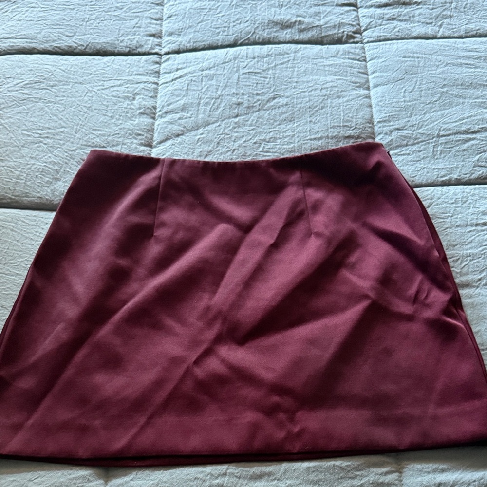 a new day Burgundy Mini Skirt